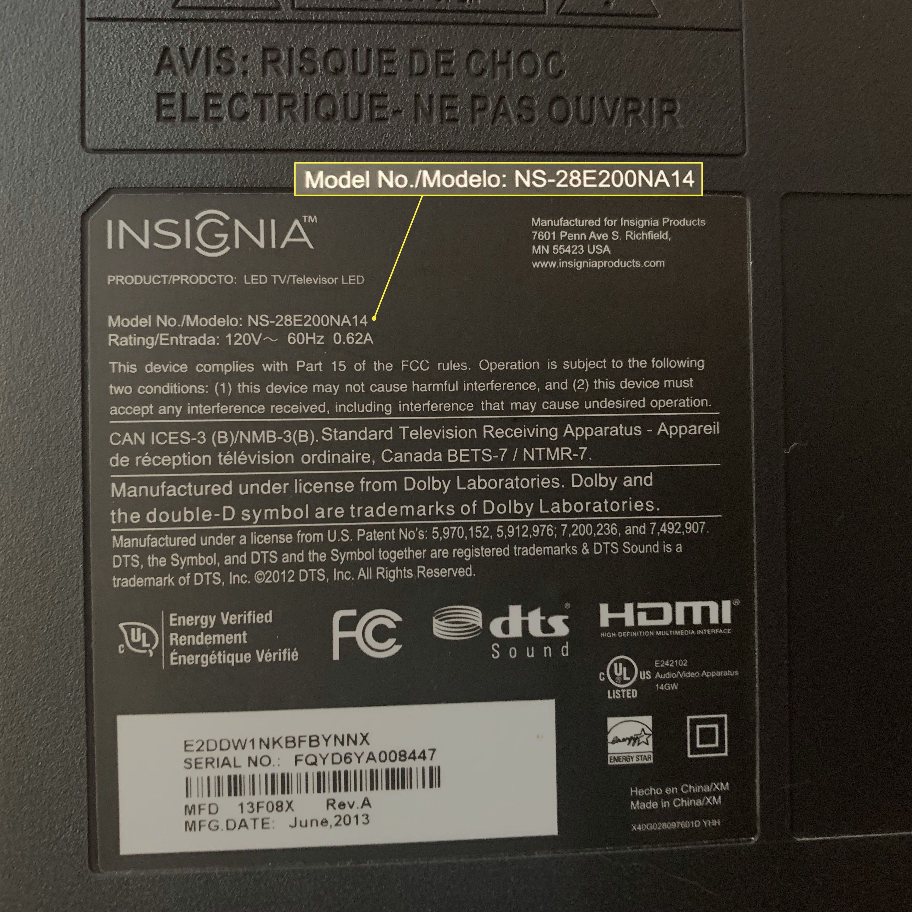 how to swap tv serial number stickers